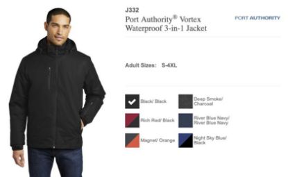 Syracuse Airport Embroidered Port Authority Vortex Waterproof 3-in-1 Jacket