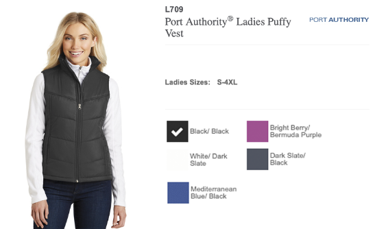 Syracuse Airport Embroidered Port Authority Ladies Puffy Vest
