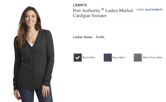 Syracuse Airport Embroidered Port Authority Ladies Marled Cardigan Sweater
