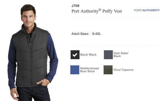 Syracuse Airport Embroidered Port Authority Puffy Vest