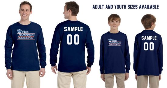 Blue Reign Customizable Navy Printed Long Sleeve Shirt Adult & Youth Sizes