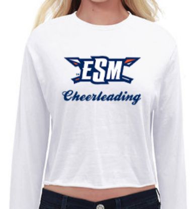 ESM Cheerleading White Boyfriend Fit Long Sleeve