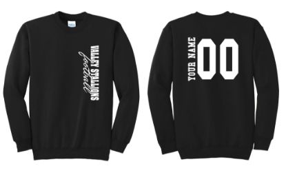 Personalized Valley Stallions Side Printed Crewneck Sweatshirt