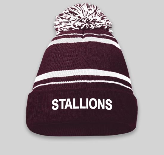 Stallions Embroidered PomPom Beanie