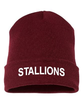 Stallions Embroidered Maroon Beanie
