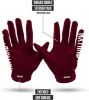 Maroon Football Receiver Gloves