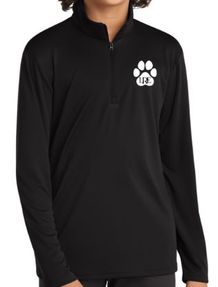 Kids Pawprint Embroidered 1/4 Zip Dry Fit Pullover