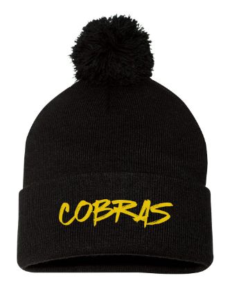 Cobras Embroidered Pom Pom Beanie